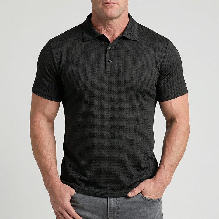 Capri Stretch Piqué Polo in Espresso Black