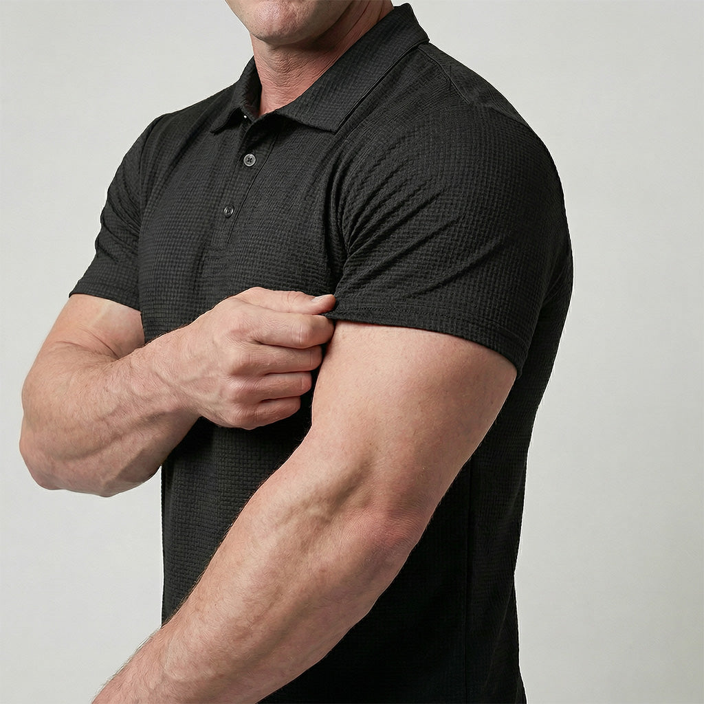 Capri Stretch Piqué Polo — stretch piqué texture