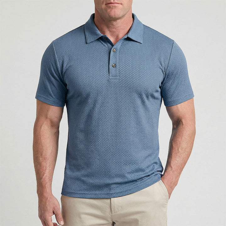 Capri Stretch Piqué Polo in Coastal Blue