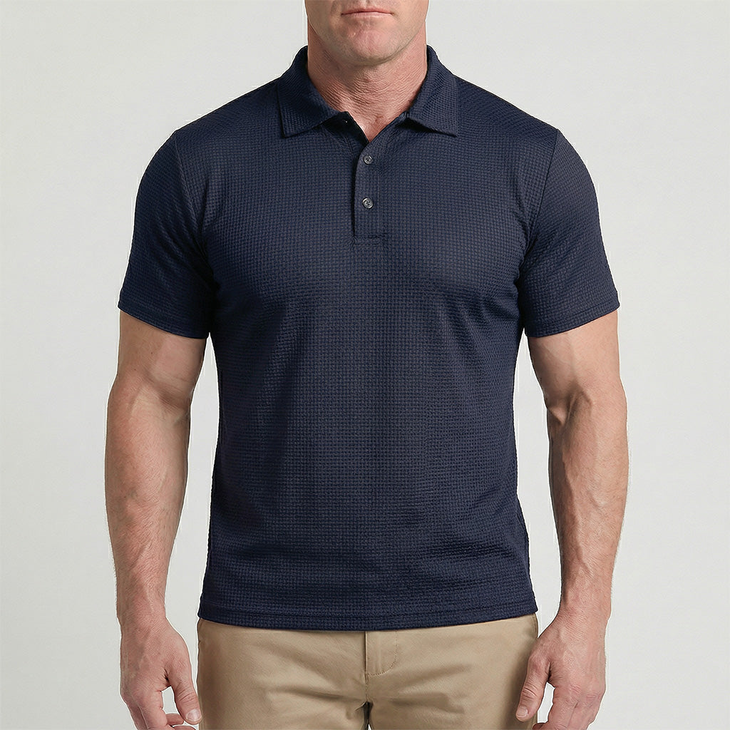 Capri Stretch Piqué Polo in Midnight Navy