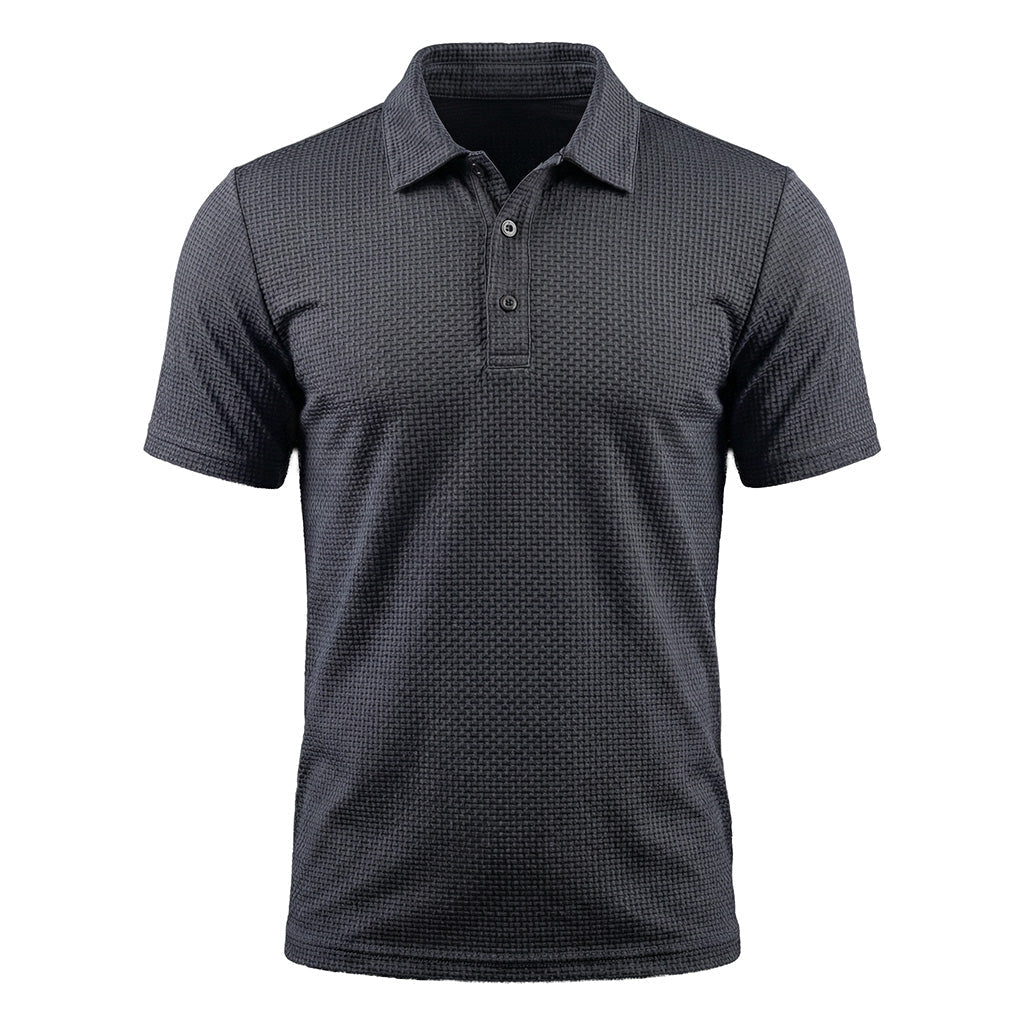 Capri Stretch Piqué Polo in Harbour Gray — flat
