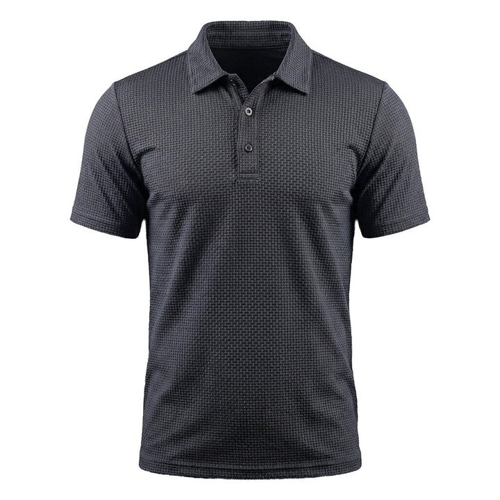 Capri Stretch Piqué Polo in Harbour Gray — flat