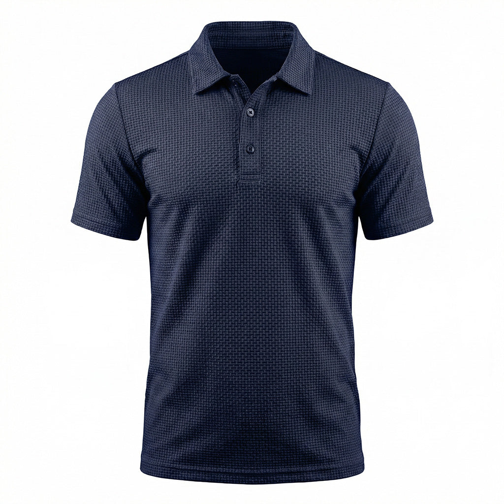 Capri Stretch Piqué Polo in Midnight Navy — flat