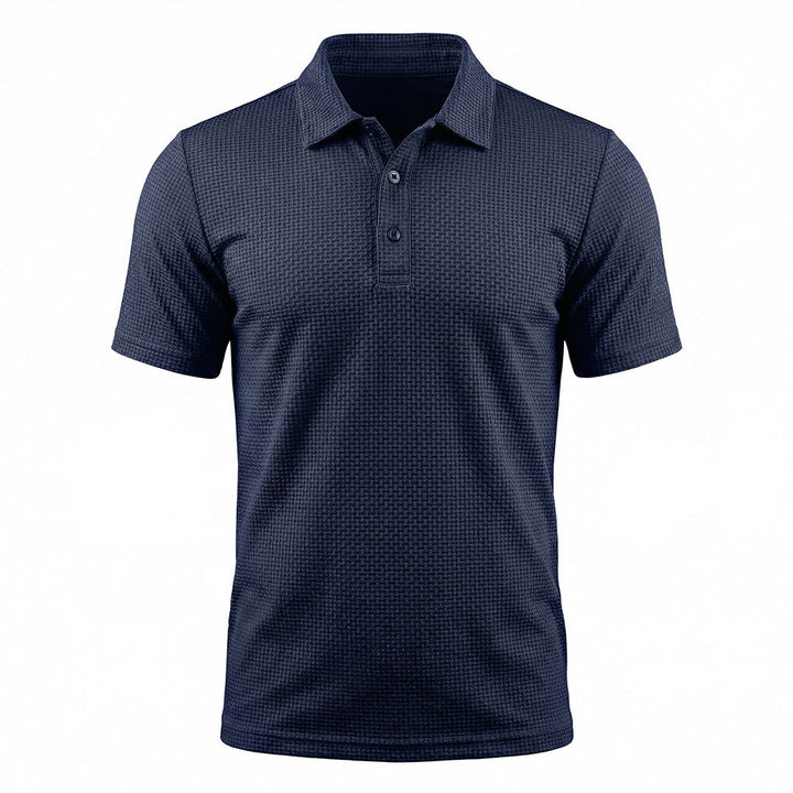 Capri Stretch Piqué Polo in Midnight Navy — flat