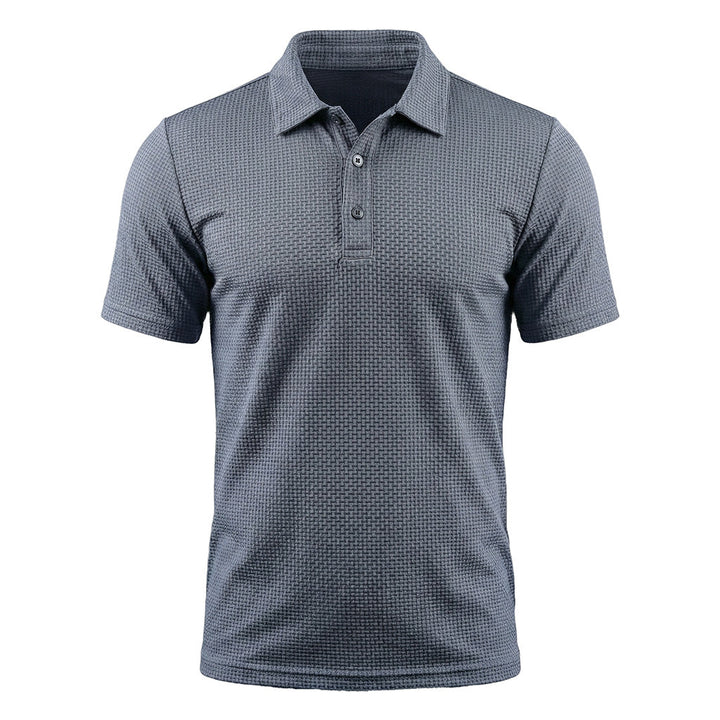 Capri Stretch Piqué Polo in Silverwood Gray — flat