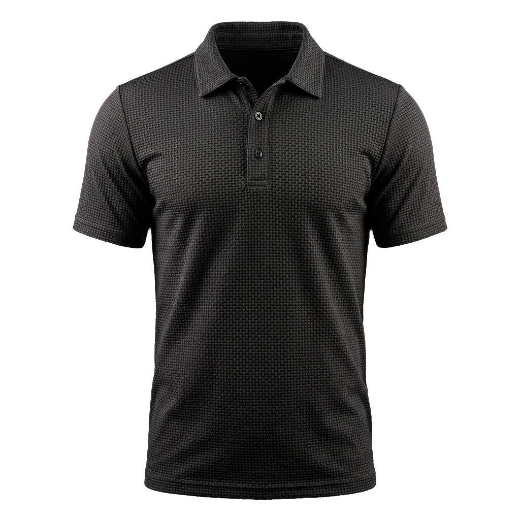 Capri Stretch Piqué Polo in Espresso Black — flat