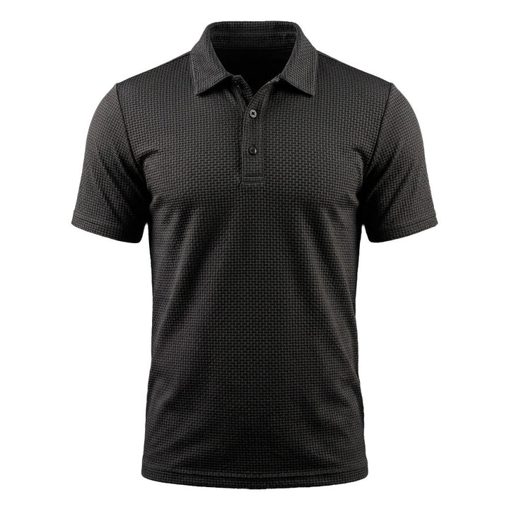 Capri Stretch Piqué Polo in Espresso Black — flat
